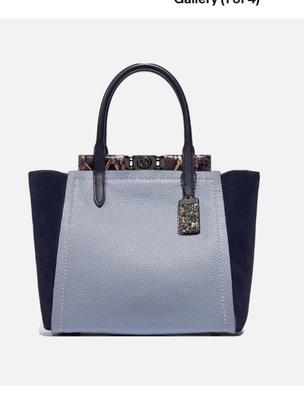 NWT COACH 1941 Troupe Tote Colorblock With Snakeskin Detail, Mist/Pewter $750